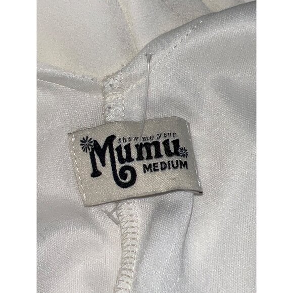Show Me Your Mumu Dress Womens M White Sleeveless V-Neck Maxi Polyester - Picture 5 of 10